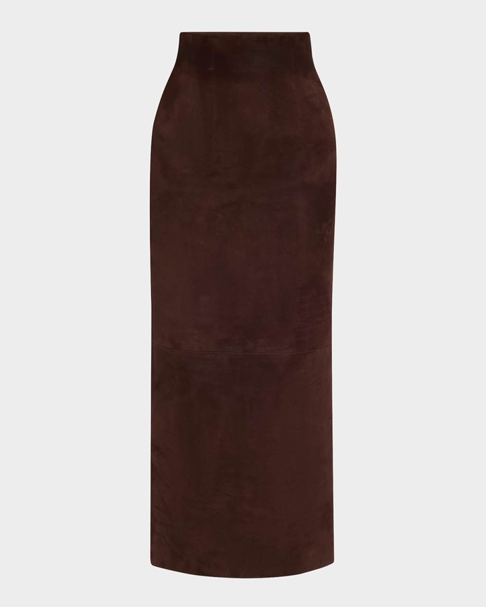 Loxley Long Pencil Leather Skirt